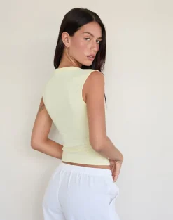 Emberly Plunge Top in Lemon