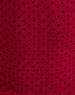 Emberly Plunge Top in Red with Micro Polka Black