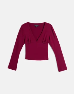 Emesy Long Sleeve Top in Burgundy