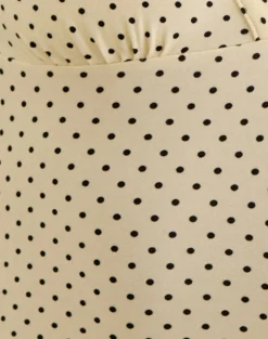 Emesy Long Sleeve Top in Butter Yellow with Micro Polka Dots