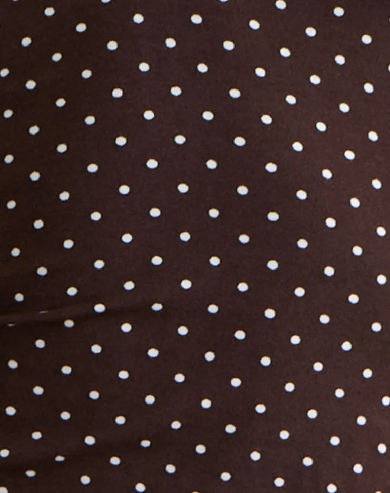 Emesy Long Sleeve Top in Micro Polka Brown