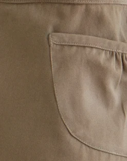 Enyo Mini Skirt in Twill Khaki with Side Pocket