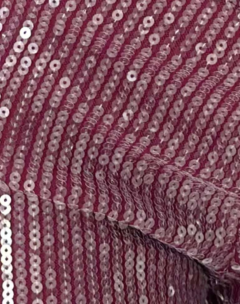 Erna Micro Shorts in Clear Sequin Maroon