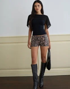 Erna Shorts in Leopard Sequin Brown