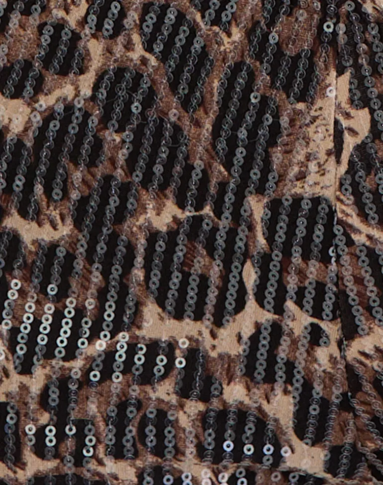 Erna Shorts in Leopard Sequin Brown