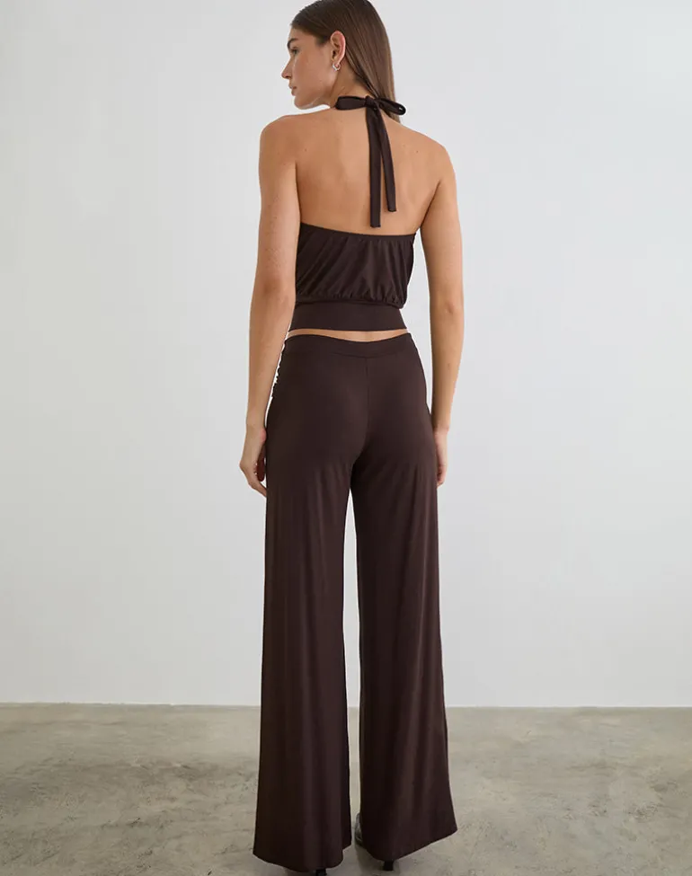 Esata Wrap Trouser in Bitter Chocolate