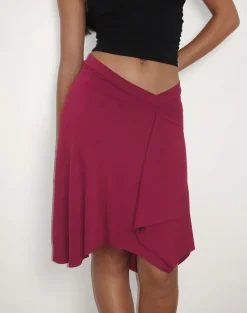 Esmeray Midi Skirt in Burgundy