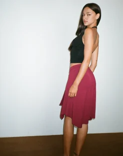 Esmeray Midi Skirt in Burgundy