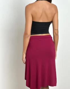 Esmeray Midi Skirt in Burgundy
