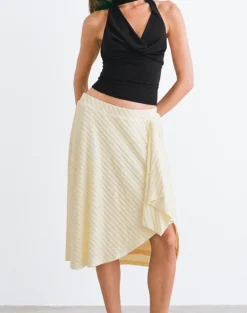 Esmeray Midi Skirt in Knit Buttercream