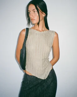 Etta Knitted Vest Top in Sage