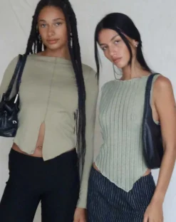 Etta Knitted Vest Top in Sage