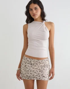 Everly Twist Tank Top in Cannoli Cream