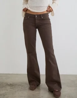 Extra Low Rise Flare Jeans in Dark Chocolate