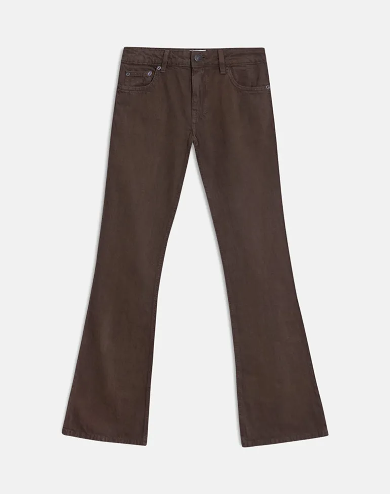 Extra Low Rise Flare Jeans in Dark Chocolate