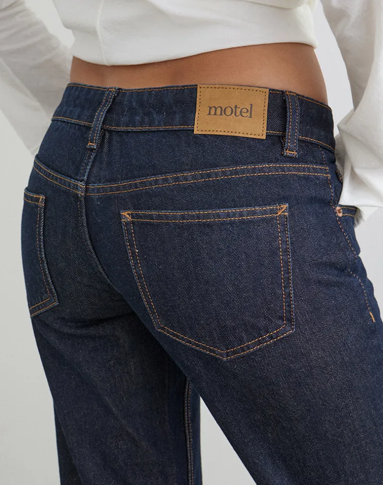 Extra Low Rise Flare Jeans in Indigo