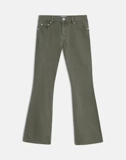 Extra Low Rise Flare Jeans in Olive