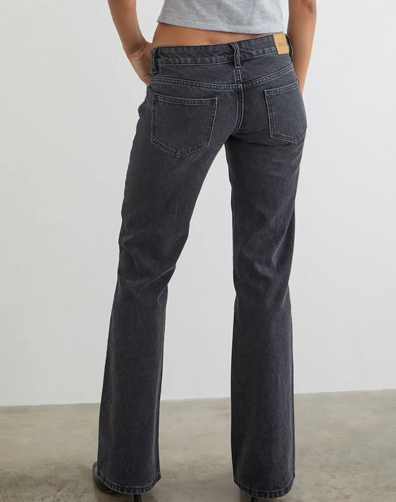 Extra Low Rise Flare Jeans in Vintage Black