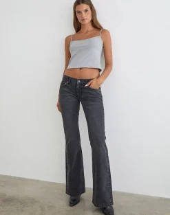 Extra Low Rise Flare Jeans in Vintage Black