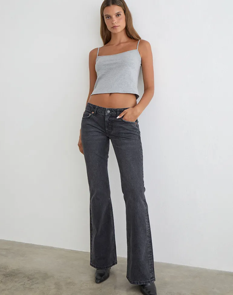 Extra Low Rise Flare Jeans in Vintage Black