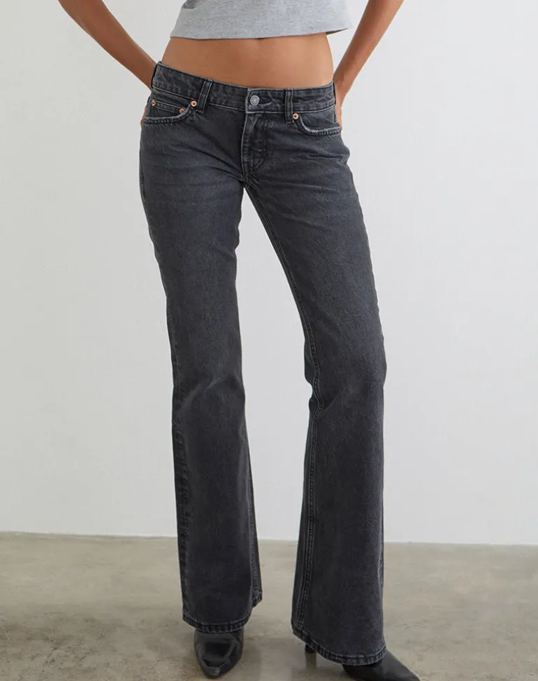 Extra Low Rise Flare Jeans in Vintage Black