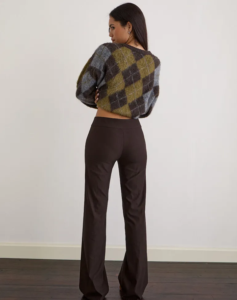 Falita Trouser in Tailoring Dark Brown