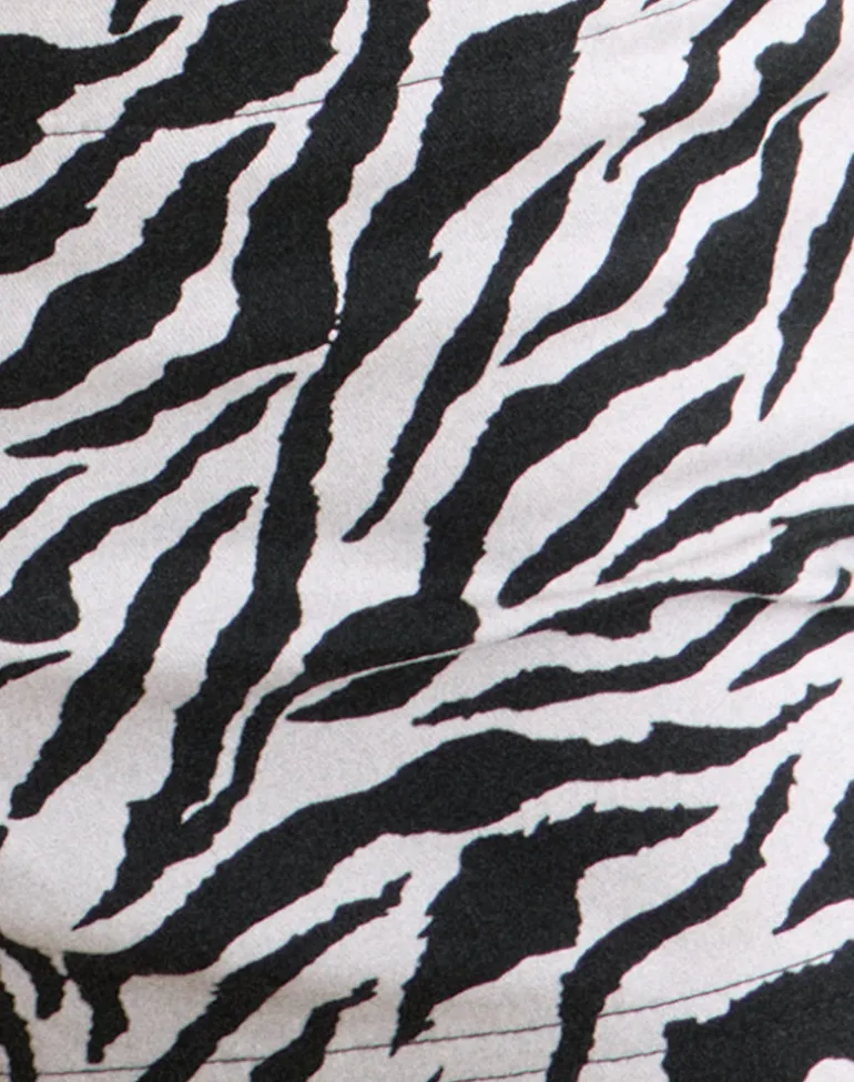 Falon Short in 90s Zebra Twill Black