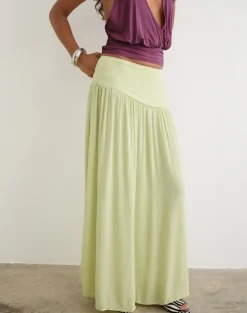 Fang Maxi Skirt in Crinkle Pistachio