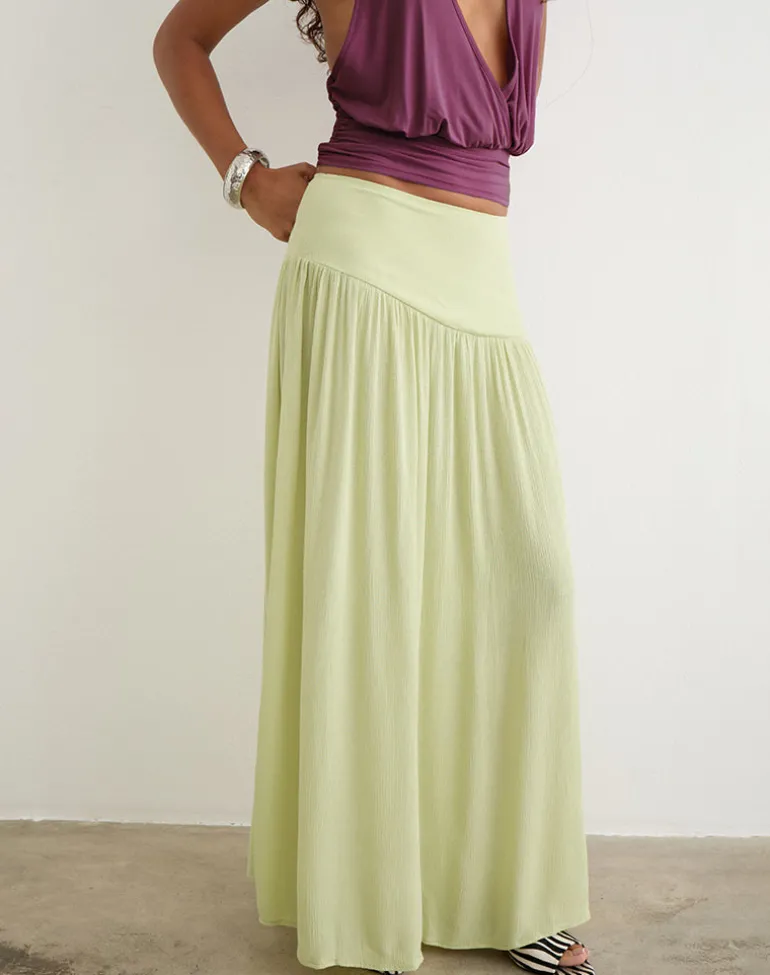 Fang Maxi Skirt in Crinkle Pistachio