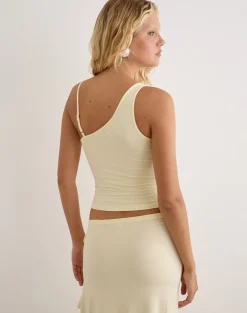 Fara Top with Beads in Jersey Lemon