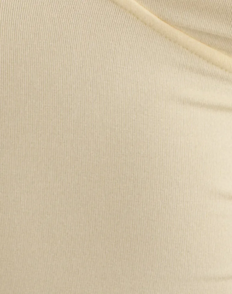 Fara Top with Beads in Jersey Lemon