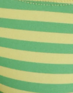 Farida Bikini Bottom in Vivid Lines Green and Yellow