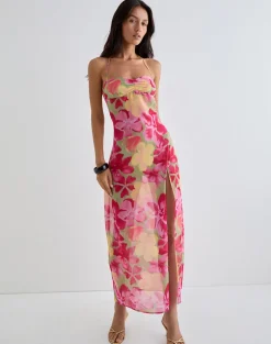 Fasha Maxi Dress in Bold Multi Colour Floral