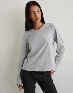 Feman Top in Jersey Grey Marl