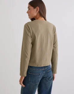 Feman Top in Jersey Khaki
