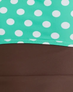 Fraba Tankini in Brown with Medium Polka Green