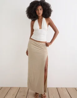 Franda Maxi Skirt in Moss Petal Coconut Milk