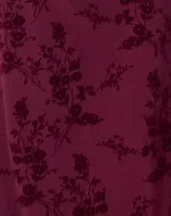 Gabriela Midi Dress in Botanical Flower Maroon