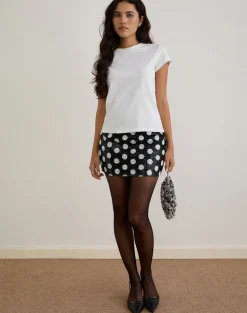 Gaera Skirt in Polka Sequin Monochrome