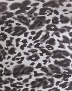 Galile High Neck Top in Jersey Blurry Leopard Grey