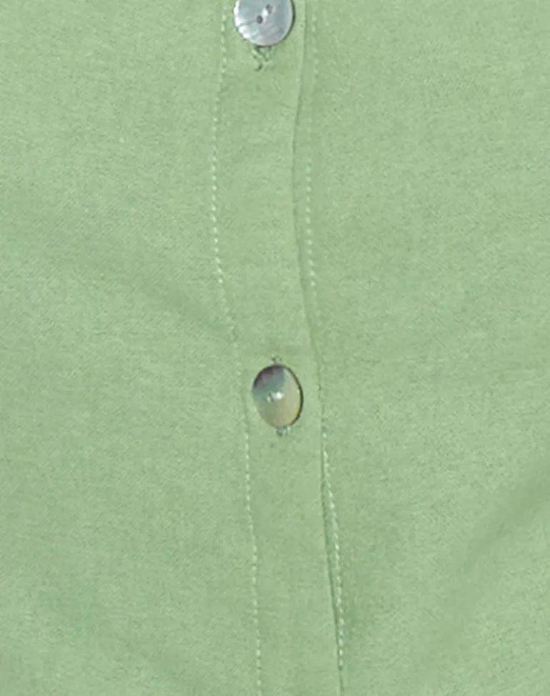 Ganita Vest in Linen Minty Green