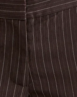 Ganta Slim Trouser in Stripe Chocolate Brown