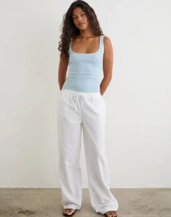 Gelita Vest with Pearl Buttons in Blue Eco Lyocell