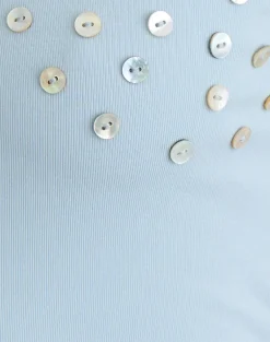 Gelita Vest with Pearl Buttons in Blue Eco Lyocell