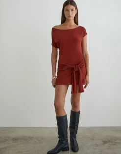 Genya Mini Dress in Jersey Fired Brick