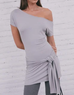 Genya Mini Dress in Lilac Grey