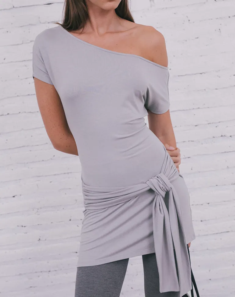 Genya Mini Dress in Lilac Grey