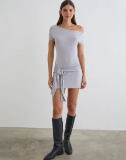 Genya Mini Dress in Lilac Grey