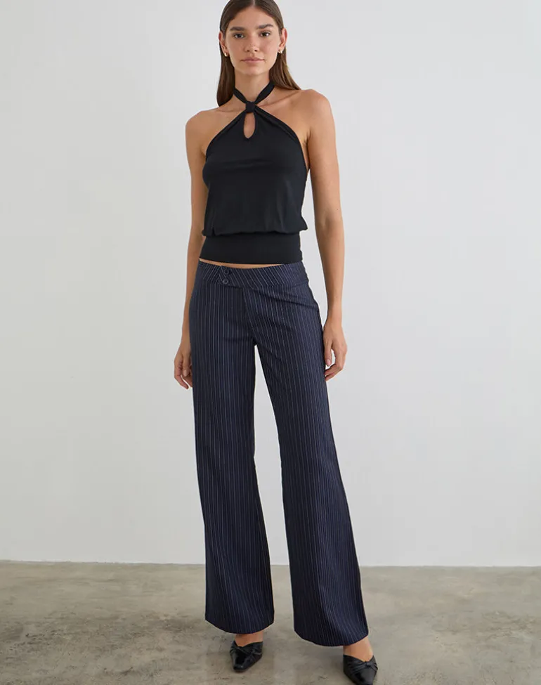 Giunea Knot Halterneck Top in Black