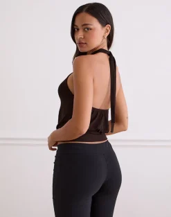 Giunea Knot Halter Top in Bitter Chocolate